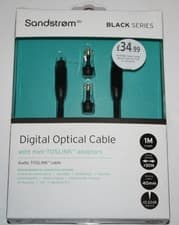 Image of SANDSTROM AV Black Series S1OPT114X Digital Optical Cable 1M- RRP34.99
