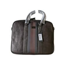 Image of Ted Baker Webbing Document Bag Black Chocolate Brown. New with Tag