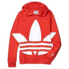 Image of Adidas Originals Big Trefoil Hoodie Kids Hoodie Girls Boys Red