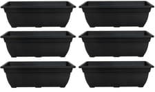 Image of 6 x Bell Trough Bell Planter Plant Pot 50cm Plastic Black Colour Garden Pot