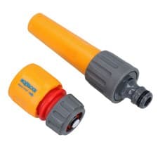 Image of Hozelock Twist Spray Nozzle Garden Hose Pipe Water Gun & Aqua Stop Fitting