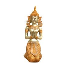 Image of Buddha Statue Thai Buddha Figurine Buddhist Artwork Kneeling Praying Statue for