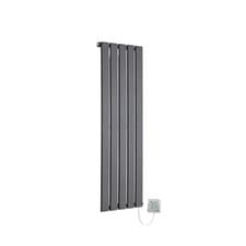 Image of Electric Designer Radiator Anthracite Vertical Thermostatic Flat Panel 1250mm(h)