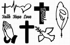 Image of Religious Christian decals - Various designs and sizes - USA seller