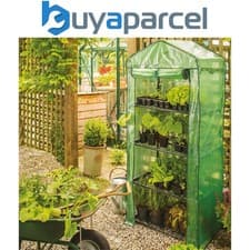 Image of Gardman 08743 4 Tier Mini Compact Growhouse Garden Greenhouse With Cover