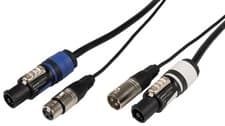 Image of Combined 3 Pole XLR Socket and Neutrik Power In to 3 Pole XLR Plug and Neutrik P