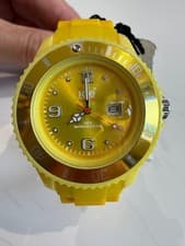 Image of Ice watch yellow unisex, with silicone strap and date window