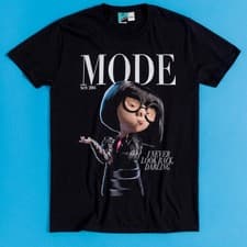 Image of Official Disney The Incredibles Edna Mode Black T-Shirt