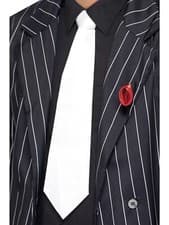 Image of White Gangster Tie on Elastic