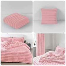 Image of Big Cord Plush Teddy Duvet Set Cozy Bedding for Soft and Comfort 100% Polyester