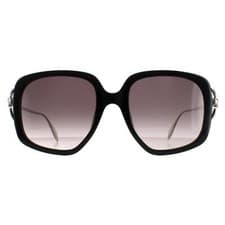 Image of Alexander McQueen Sunglasses AM0374S 001 Black Silver Grey Gradient