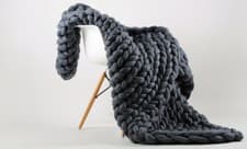 Image of LUXURY FAUX WOOL CHUNKY CABLE KNIT HAND-WOVEN SOFA BED CHAIR BLANKET THROW