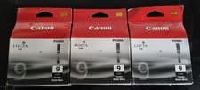 Image of 3 GENUINE AUTHENTIC CANON 9 MATTE BLACK INK CARTRIDGE PGI-9MBK free postage
