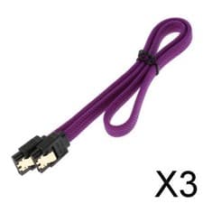 Image of 3x 20INCH SATA III Cables 7pin 6Gb/s High  Serial ATA HDD  Data Cords