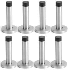 Image of 1/5/10x DOOR STOP WALL MOUNTED DOOR STOPPER SATIN STAINLESS STEEL CHROME STOPS