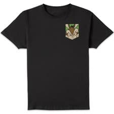 Image of Looney Tunes Wile E Coyote Face Faux Pocket Adults T-Shirt | Official | Black