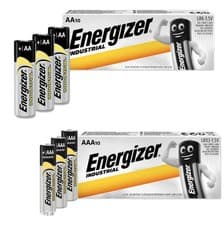 Image of Energizer Industrial AA & AAA Alkaline Batteries LR03 LR6 Longest Expiry UK