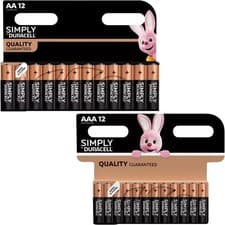 Image of Duracell AA AAA Batteries Simply Alkaline Long Lasting LR03, LR6 Far Expiry