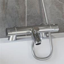 Image of Luxury Bathroom Bath Filler Shower Mixer Tap Valve Only Thermostatic Chrome