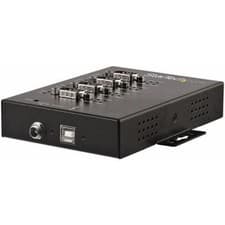 Image of Startech Usb To Rs232/Rs485/Rs422 4 Port Serial Hub Adapter Industrial Metal Usb