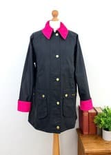 Image of New BARBOUR Icons Modern Beadnell Wax Jacket Size UK 14 EU 40 USA 10 XL Pink