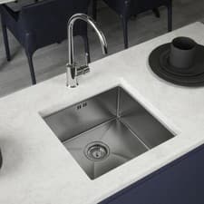 Image of Ellsi Elite 1.0 Singe Bowl Brushed Stainless Steel Sink with waste