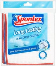 Image of Spontex 2 Long Lasting Kitchen Cloths, 36 X 36Cm