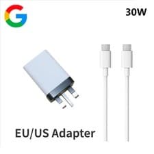 Image of 30W USB-C PD Fast Charger UK Plug For Google Pixel 9 8 7 6 5 + C To C Cable