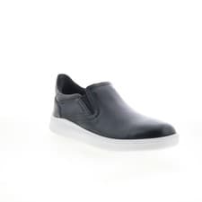 Image of Rockport Tristens RMTRISTENS Mens Black Leather Lifestyle Trainers Shoes