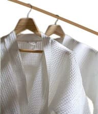 Image of Unisex 100% Supreme Cotton Waffle Dressing Gown  Bath Robe with Shawl Collar