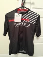 Image of Castelli Womens Competizione Short Sleeve Summer Cycling Jersey Medium Black