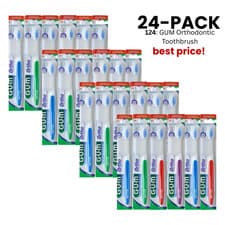 Image of 124: GUM Orthodontic Toothbrush for Braces and Sensitive Teeth - Soft Bristles