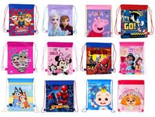 Image of Drawstring PE Bag Kids Boys Girls Character Swim Beach Sports School Backpack