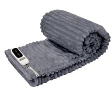 Image of Neo 160W Heated Throw Blanket Grey 160x130cm Fleece 9 Heat Settings
