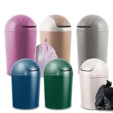 Image of HOME CENTRE Plastic Waste Bin Swing Top Lid Rubbish 5-15L House Office Bathroom