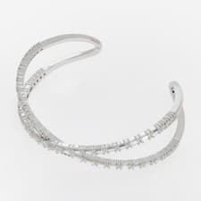 Image of Swarovski Cuff Bangle Hyperbola Infinity White Crystal Rhodium Plated