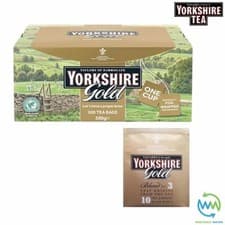 Image of YORKSHIRE GOLD Tea Bags SACHETS Individual ENVELOPED Tagged Bag 100% BLACK