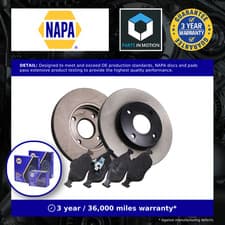 Image of 2x Vented Brake Discs and Pads Front NAPA NBK5019DP fits Ford Mazda