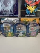 Image of Pokemon TCG: Pokemon Go Tins x3 Pikachu Snorlax Blissey New & Sealed!
