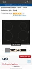 Image of Bosch PUE611BB5B Series 4 60cm Induction Hob - Black BRAND NEW