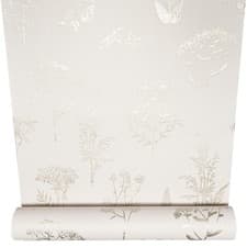 Image of White Floral Wallpaper Gold Metallic Shimmer Textured Thick Slightly Imperfect