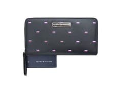 Image of Tommy Hilfiger Black multi logo Purse Wallet Xmas Gift bag clutch faux leather