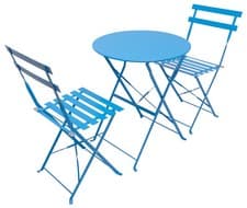 Image of Woodside Aylsham Outdoor Garden Patio Folding Table & Chair Bistro Set 6 Colours
