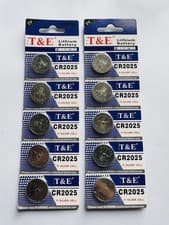 Image of 10 x T&E CR2025 CR 2025 DL2025 Lithium 3v Batteries Coin Cell FRESH STOCK EXP 28