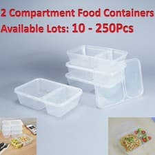 Image of Plastic Food Containers With Lid - Microwave & Freezer Safe Takeaway Storage Box