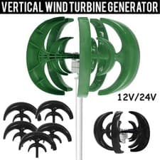Image of 800W 12/24V 5-Blades Lantern Wind Turbine Generator Vertical Axis Wind Power Kit