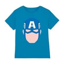 Image of Marvel Captain America Avengers Face Kids T-Shirt 3-8 Years, Turquoise