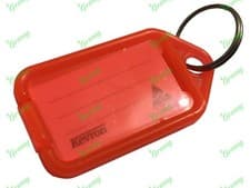Image of Kevron Pack 10 ID5 RED 100% Genuine Plastic Clicktag Label Key Tags Click Tag