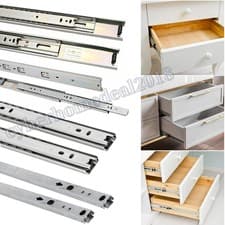 Image of 1-10Pairs Drawer Runners Ball Bearing Groove Slides Metal Rails 17mm 27mm 45mm