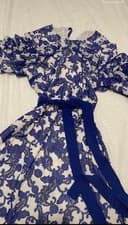 Image of women blue white ted baker midi dress size 10/M